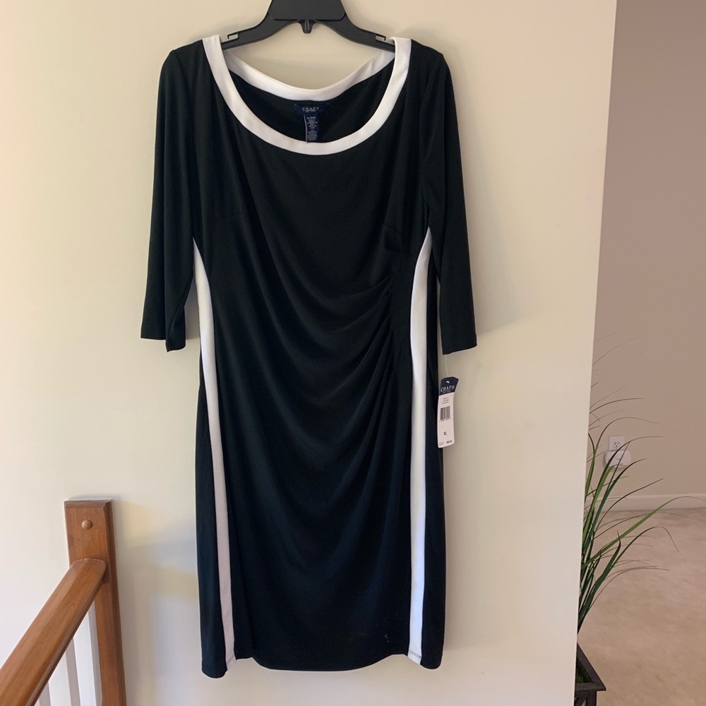 Chaps black and white dress women’s size xl